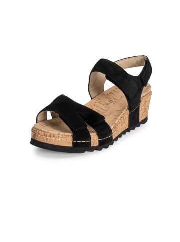 VITAFORM Veloursleder Sandaletten in schwarz