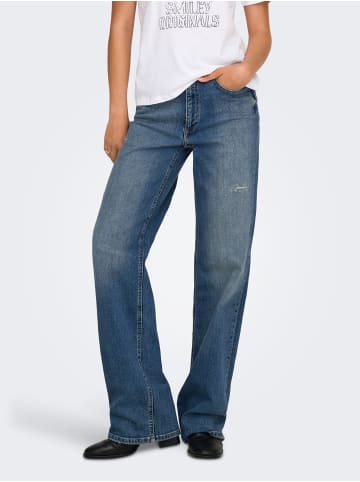ONLY Jeans mit weitem Bein in Dark Blue Denim