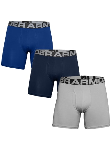 Under Armour Boxershorts Charged Cotton 6in 3 Pack in blau