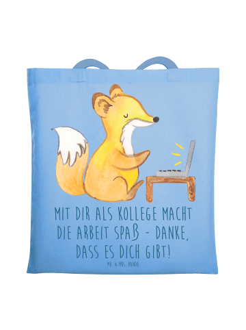 Mr. & Mrs. Panda Tragetasche Kollege Freude mit Spruch in Sky Blue