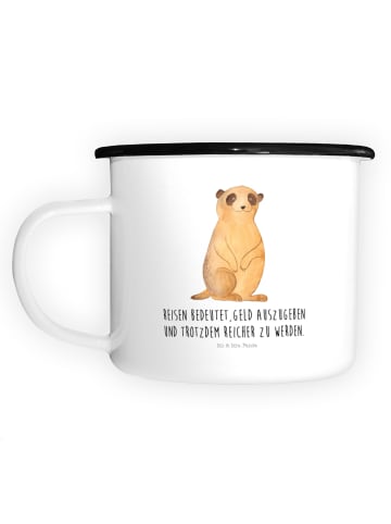 Mr. & Mrs. Panda Metallbecher Erdmännchen mit Spruch in Weiß