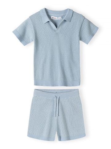 Minoti 2-tlg T-Shirt & Shorts 29KNIT201 in hellblau