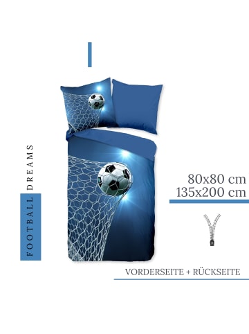 termana Traum&Trend Bettwäsche-Set "Fußball" in Blau
