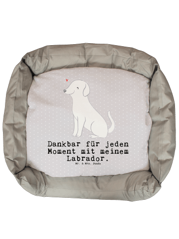 Mr. & Mrs. Panda Hundebett Labrador Moment mit Spruch in Grau Pastell