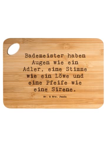 Mr. & Mrs. Panda Hackbrett Spruch Bademeister Superheld mit Spruch in Braun