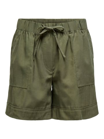 JACQUELINE de YONG Shorts elastische Taille Kordelzug Seitentaschen bequem in Olive