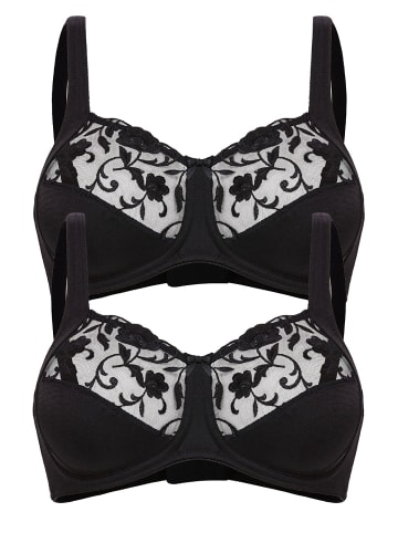 Felina 2er Pack BH ohne Bügel in schwarz schwarz