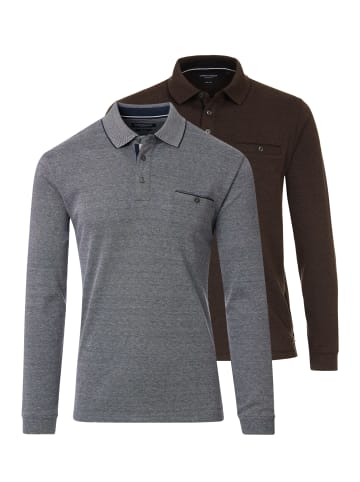 Casa moda Poloshirt Basic in Braun / grau