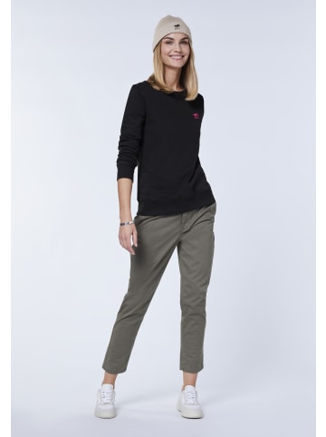 Polo Sylt Sweater mit Label-Stitching in Schwarz