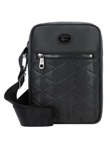 Lacoste Nomogramme Umhängetasche Leder 16 cm in noir