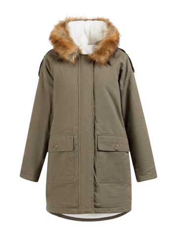 DreiMaster Vintage Winterparka in Oliv Weiss