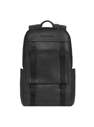 Piquadro David Rucksack Leder 43.5 cm Laptopfach in black