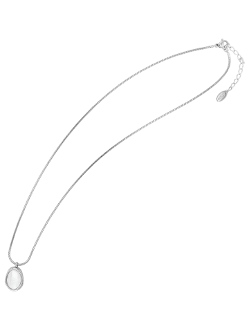 Adeliás Damen Edelstahl Halskette mit Anhänger 46 cm + 5 cm in silber