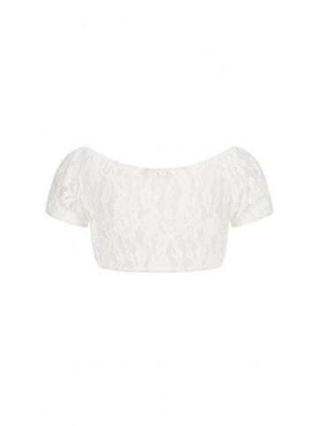 Nübler Kurze Bluse Trachtenmode für Damen in weiß