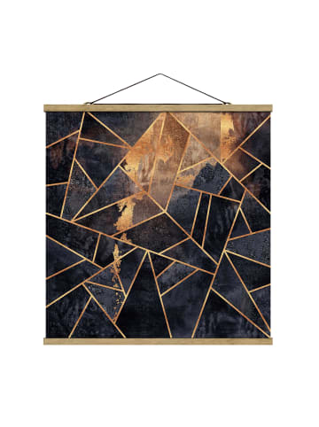 WALLART Stoffbild - Elisabeth Fredriksson - Onyx mit Gold in Schwarz