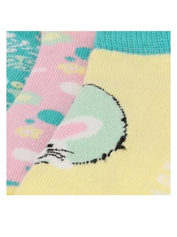 Yuhu Mädchen Sneaker-Socken Ostersocken 3er Pack in Gelb