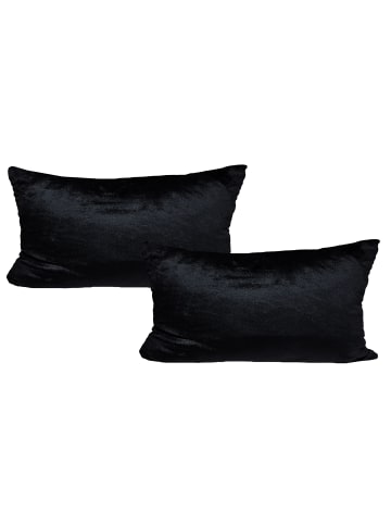 JACK 2er Set Teddy Flausch Kissen 30x50 in Schwarz