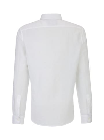 19v69 Italia Leinenhemd Rolfo in weiß