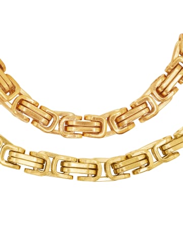 Steel_Art Schmuckset Herren mit Halskette und Armband Set Levin goldfarben in goldfarben