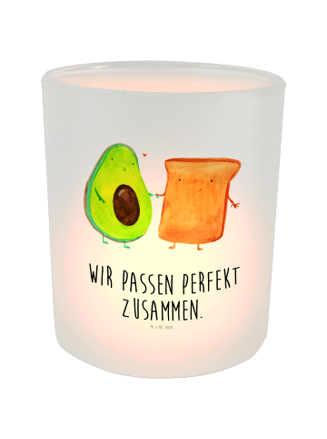 Mr. & Mrs. Panda Kerze Avocado Toast mit Spruch in Transparent