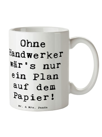 Mr. & Mrs. Panda Keramiktasse Spruch Handwerker Lebensart mit Sp... in Weiß