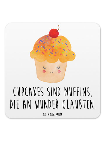 Mr. & Mrs. Panda Untersetzer Set Cupcake mit Spruch in Weiß
