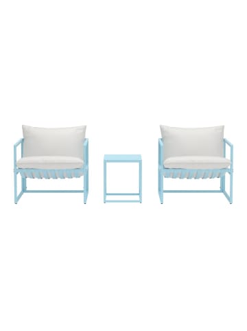ebuy24 Lounge-Set Messina (3-teilig) Hellblau 40 x 50 cm
