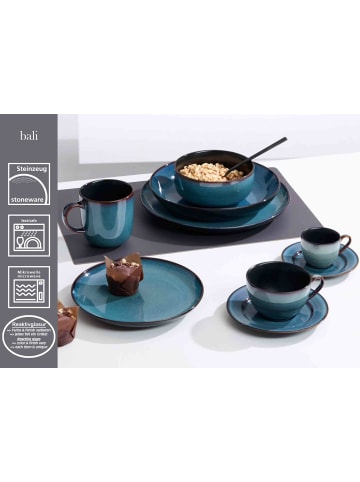 Ritzenhoff & Breker 6er Set Espressotassen mit Untertassen Bali 90 ml in blau