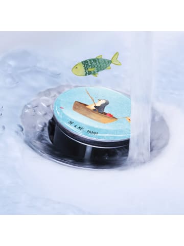 Mr. & Mrs. Panda Ablaufgarnitur Pinguin Angelboot ohne Spruch in Eisblau