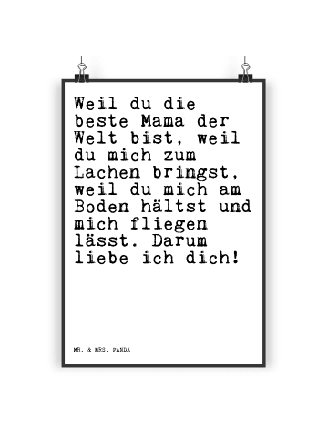 Mr. & Mrs. Panda Plakat Weil du die beste... mit Spruch in Weiß