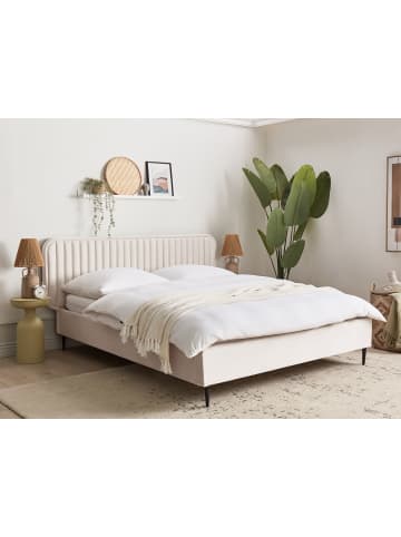Beliani 2-tlg Doppelbett BRIN in Beige/Schwarz