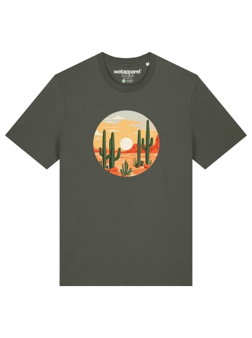 wat? Apparel T-Shirt Sonnenuntergang in der Wüste in Khaki