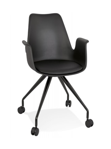KADIMA DESIGN Bürostuhl SPLIT mit Armlehnen und Rollen | Schwarz in Schwarz
