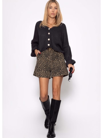 SASSYCLASSY Cardigan mit 3/4-Ärmeln in Schwarz