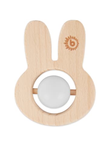 Bieco Spielwaren Beißring Holz mit Silikon Hase - ab Geburt in Blau