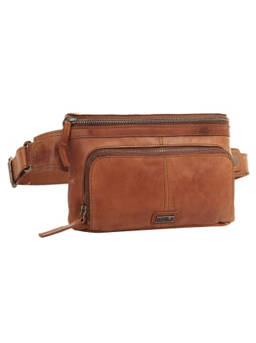 SPIKES & SPARROW Gürteltasche echt Leder in cognac