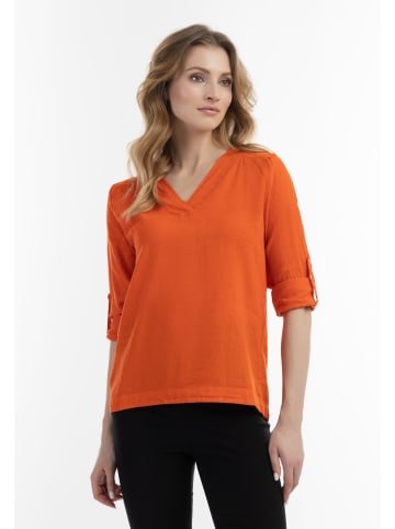 Usha Damen Blusenshirt Mit Spitze in Orange