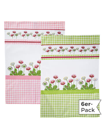 Erwin Müller Baumwolle Geschirrtuch 6er-Pack in Gänseblümchen