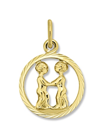 ONE ELEMENT Zwilling Sternzeichen Anhänger aus 333 Gelbgold in gold