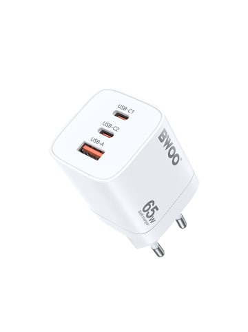 Wisam BWOO CDA147PD Wandladegerät 65W 2x USB-C Anschluss + USB-A weiß