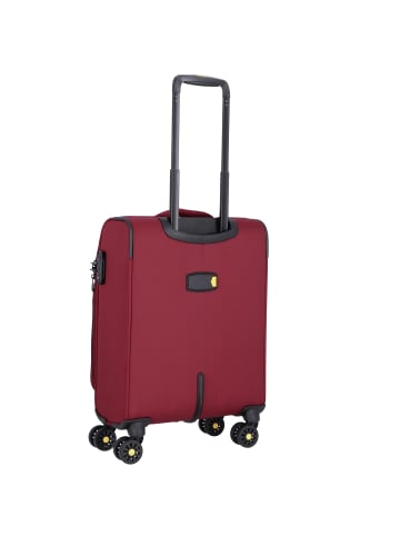 D&N Travel Line 9704 4 Rollen Kabinentrolley S 55 cm mit Dehnfalte dark red
