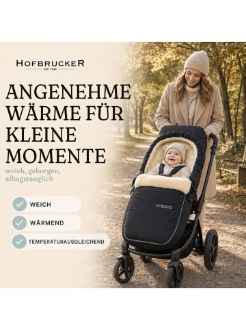 Hofbrucker Lammfell-Fußsack Alaska für Kinderwagen und Buggy in Schwarz