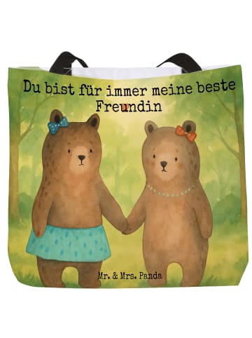 Mr. & Mrs. Panda Shopper Bär Freundin Design mit Spruch in Weiß