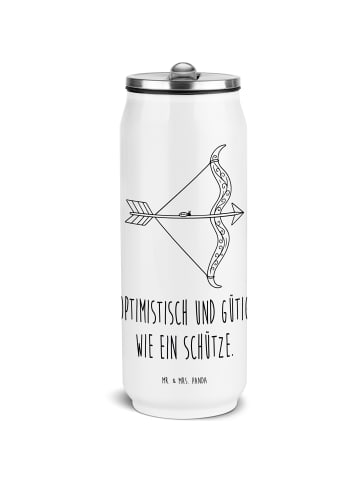Mr. & Mrs. Panda Sportflasche Sternzeichen Schütze mit Spruch in Weiß