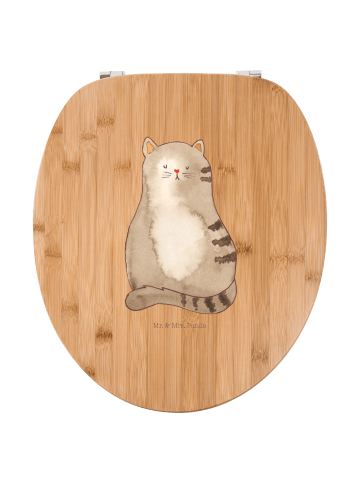 Mr. & Mrs. Panda Toilettendeckel Katze Sitzen ohne Spruch in Braun