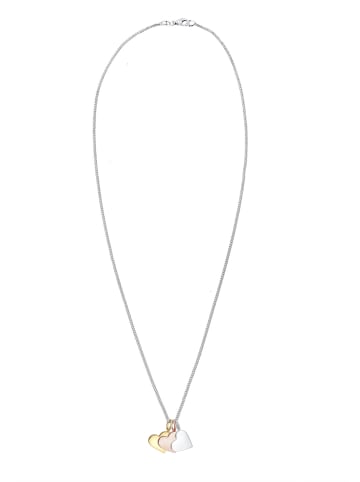 Elli Halskette 925 Rosegold Herz, Bi Color_Tri Color in Silber