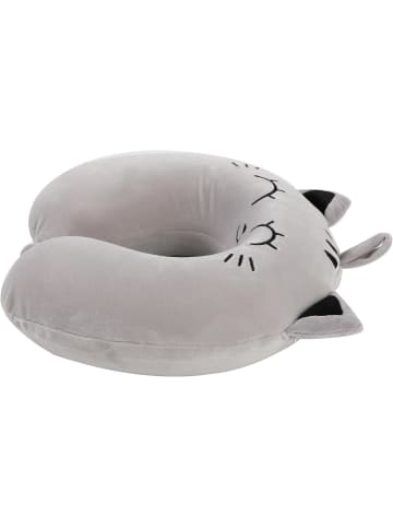 i-Total Reisekissen Nackenkissen weich für Nackenstützen Motiv graue Katze