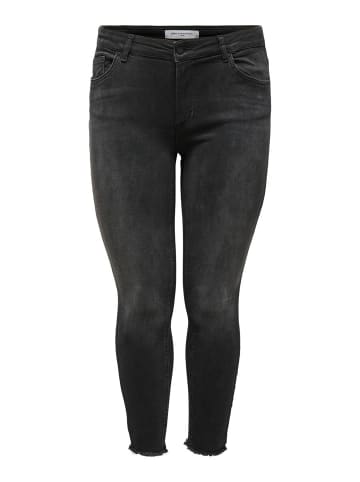 ONLY Carmakoma Skinny Stretch Jeans Curvy Plus Size Denim CARWILLY Übergröße in Grau-Schwarz