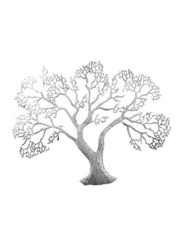 GILDE Wandrelief "Baum" in Silber - H. 60 cm - B. 75 cm