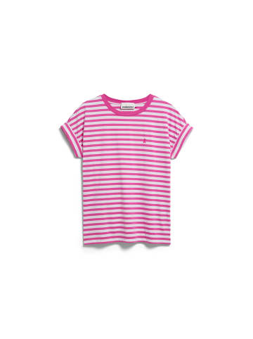 armedangels T-Shirt Idaara Stripes in pink weiß